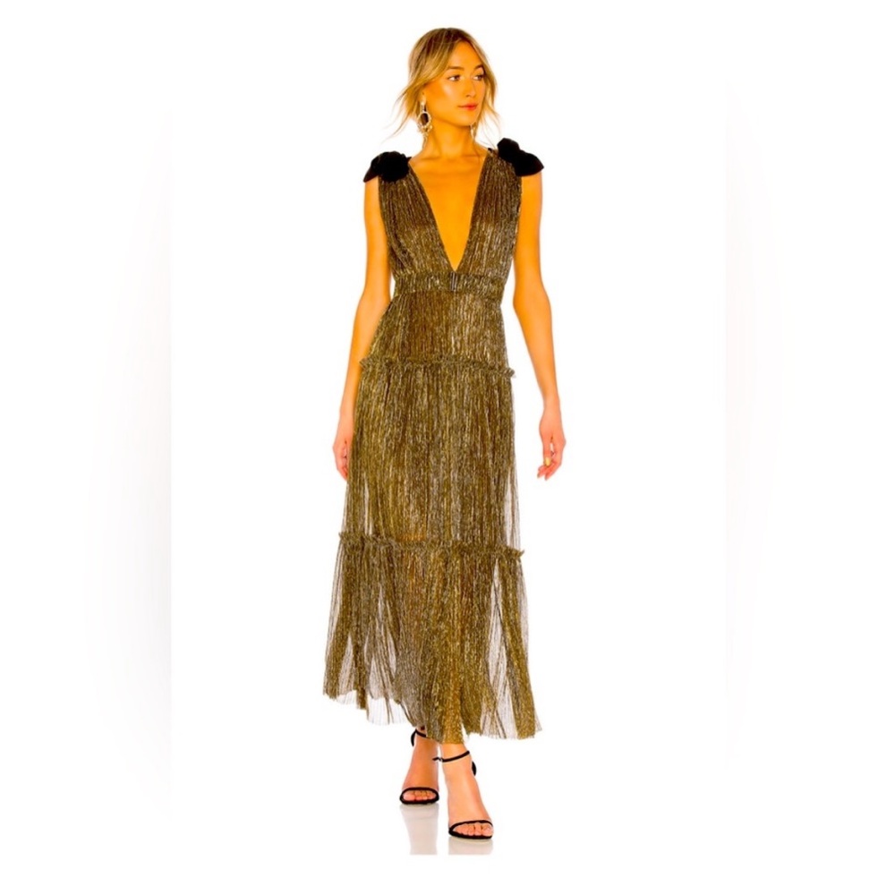 Sabrina musayev Elegant Gold Evening Gown